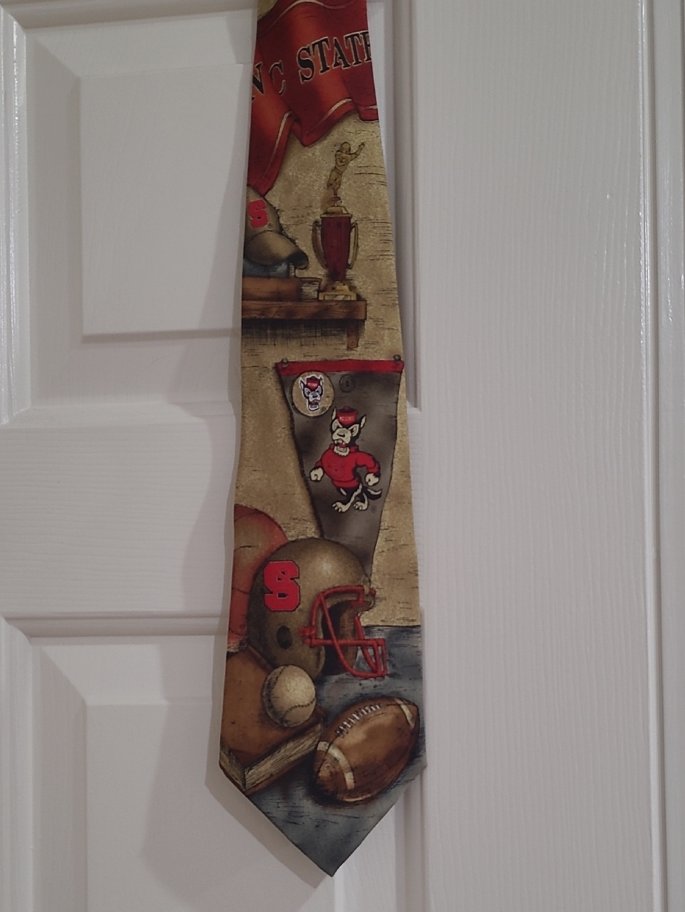 Vintage NC State Wolfpack Collegiate Nostalgia Football Neck-Tie by Eagles Wing